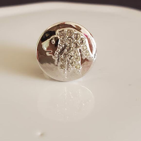 Swarovski Lion's Head Tack Pin 2016 SCS Event‎ Gift Rhodium Plated Signed - Picture 1 of 5
